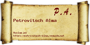 Petrovitsch Alma névjegykártya